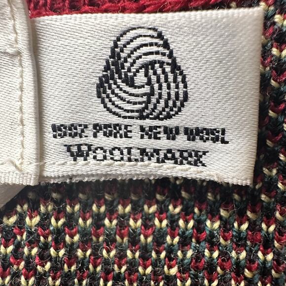 Talbots women S Cardigan Merino Wool Button Red Christmas Plaid made in Italy - Picture 15 of 16